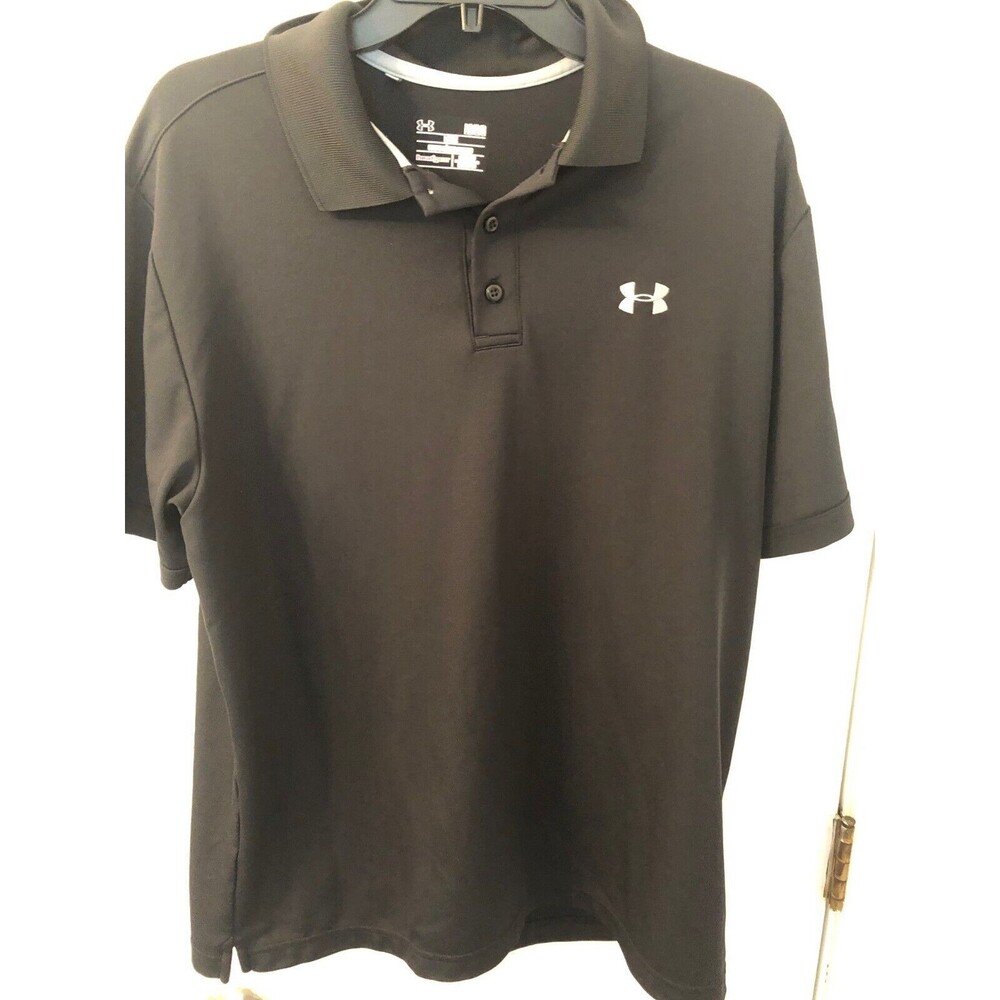 UNDER ARMOUR HEATGEAR LOOSE MEDIUM BLACK/GRAY MEN’S POLO SHIRT